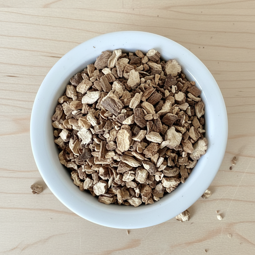 Burdock Root in White Bowl