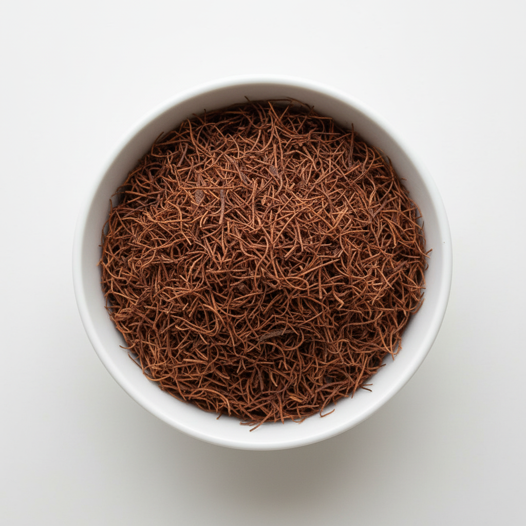 Cornsilk bowl shot - dark reddish brown stringy