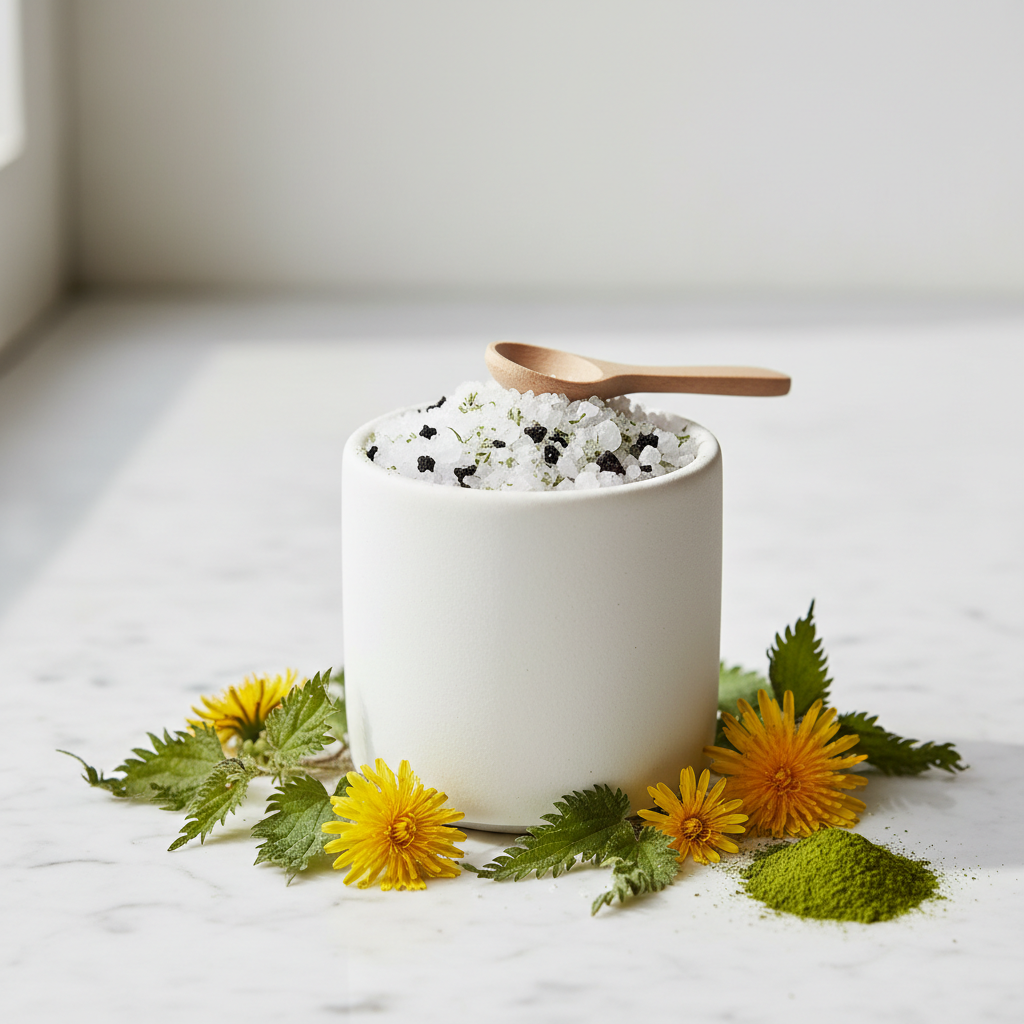 Daily Mineral Herbal Salt in Salt Cellar