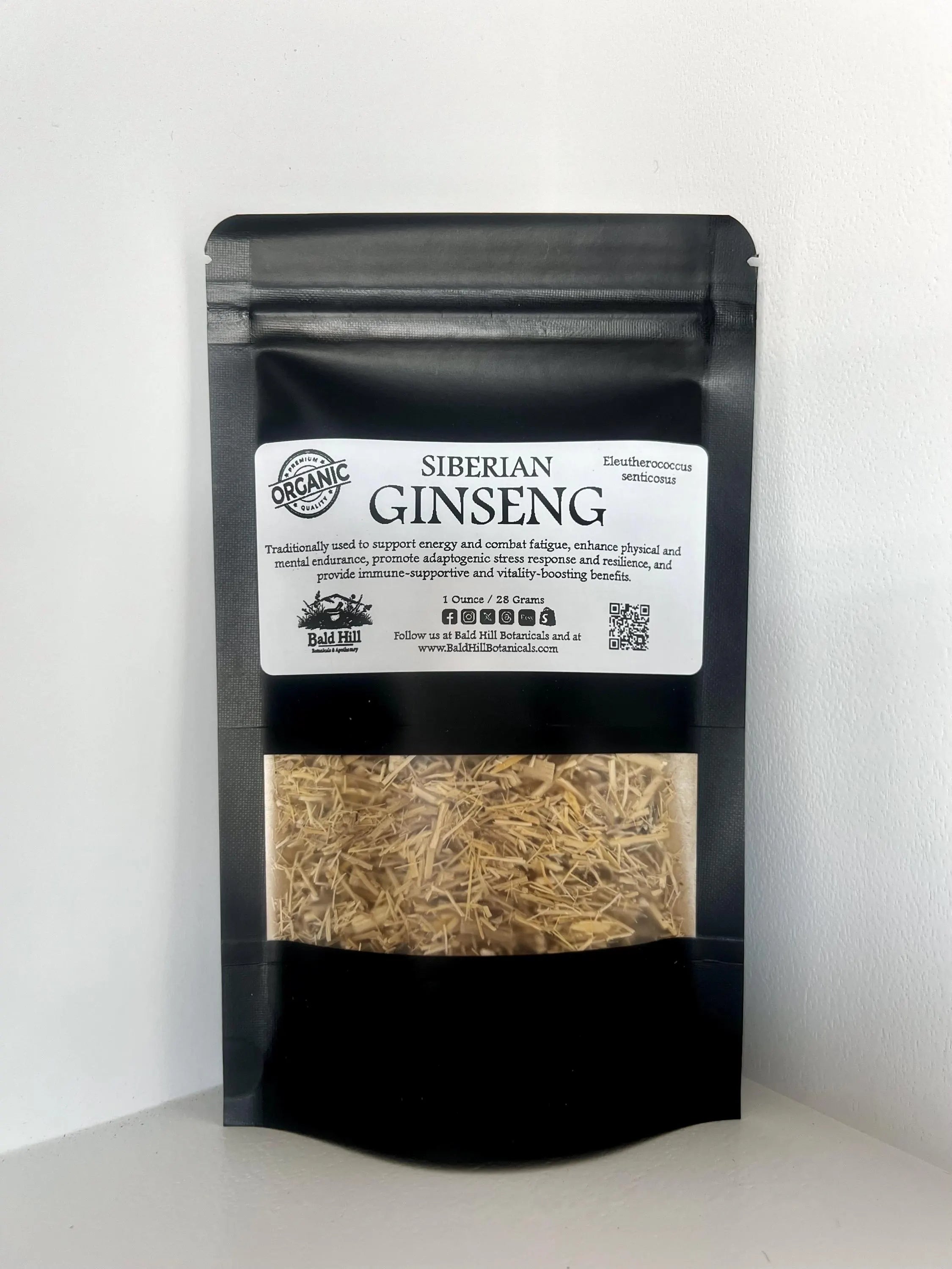 Siberian Ginseng / Eleuthero Root, Cut & Sifted (Organic)
