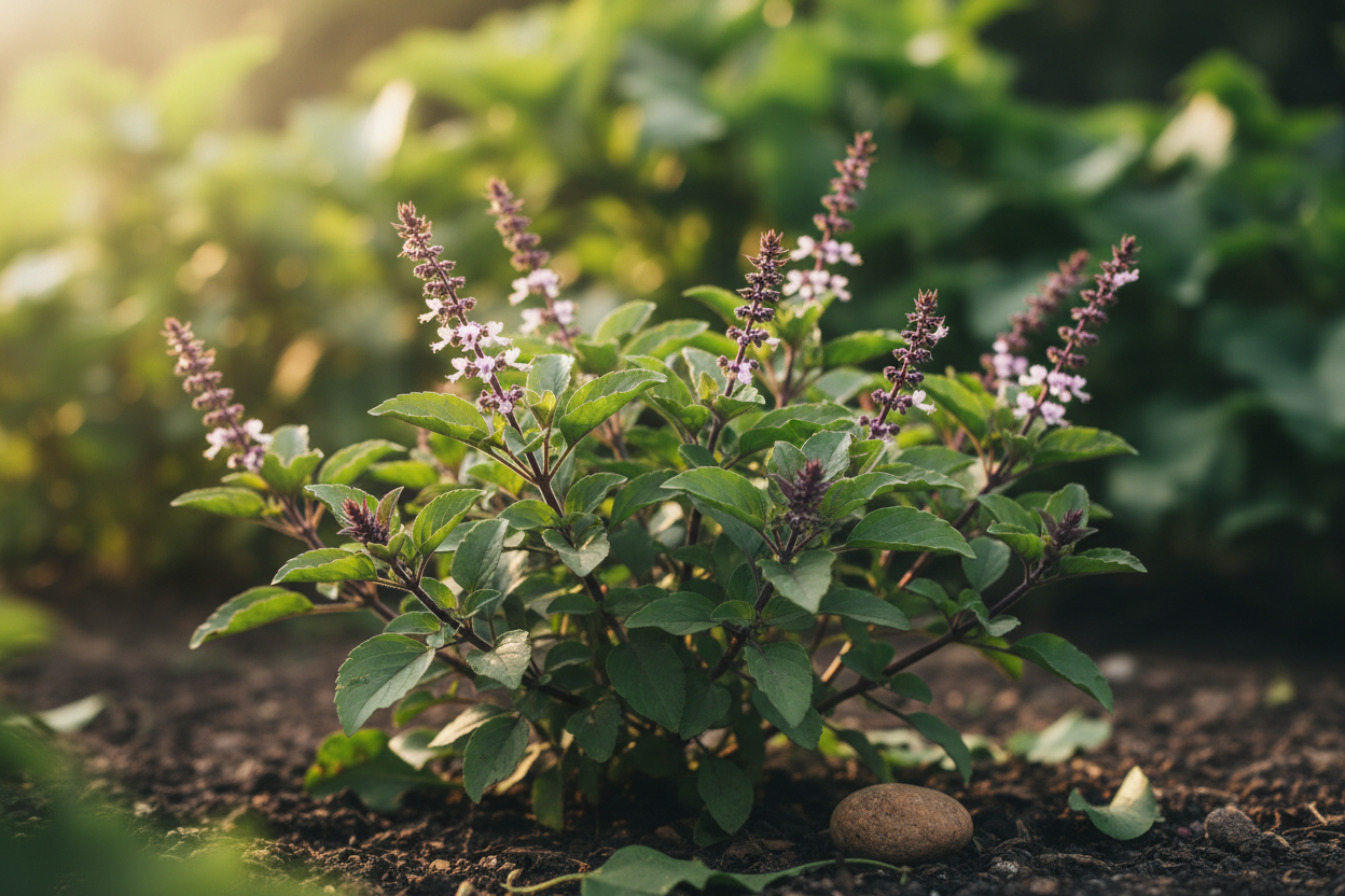 Tulsi (Holy Basil) growing